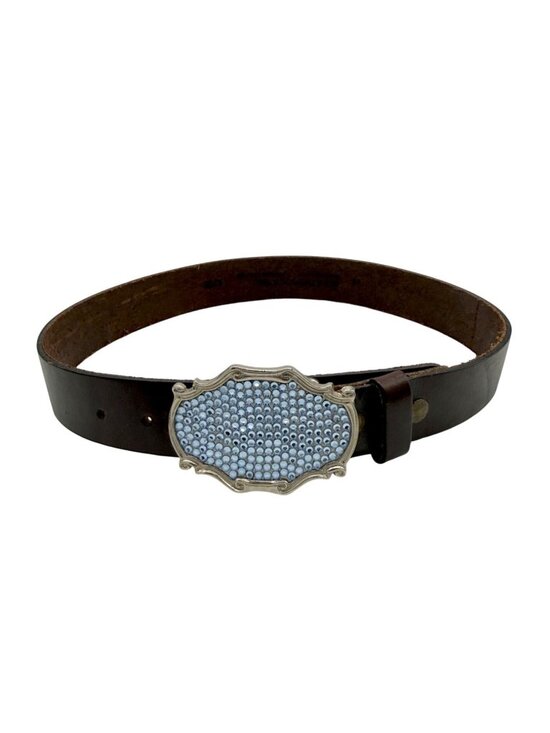 Leatherock Vintage Blue Swarovski crystal belt Brown -  Size 32
